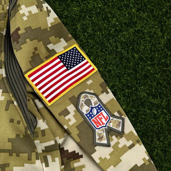 Kansas City Chiefs Nike NFL Salute To Service On Field Hoodie Camo Sz M EUC - Picture 4 of 8